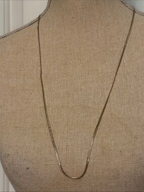 ITALY NECKLACE LONG CHAIN STERLING SILVER 925 HERRINGBONE 29.5” 6.8g